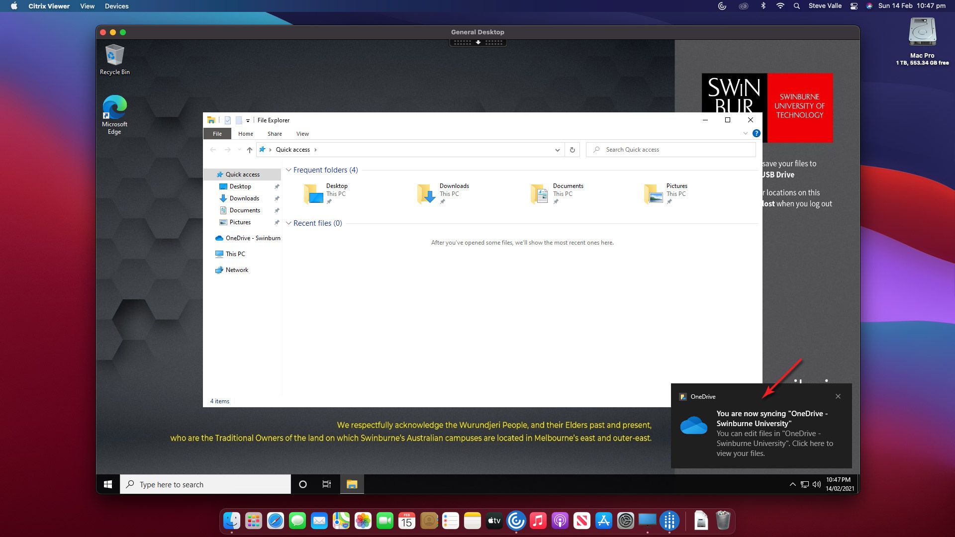 OneDrive User Guide (Desktop) 桌面的图片如何使用Citrix OneDrive突出过程中步骤2