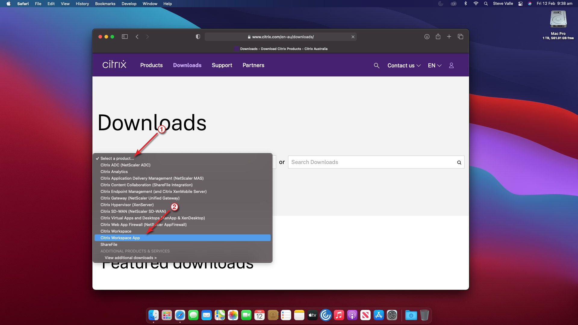 Citrix Install Guide (macOS) 图片的Citrix安装在macOS突出过程中步骤2