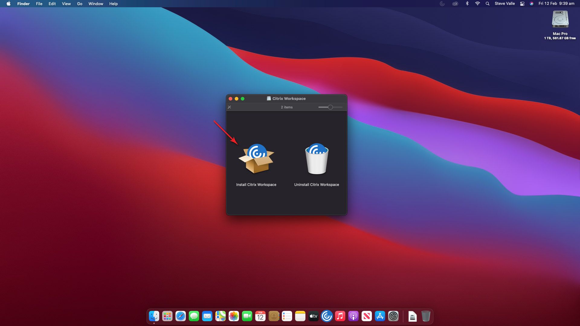 Citrix Install Guide (macOS) 图片的Citrix安装在macOS强调步骤6