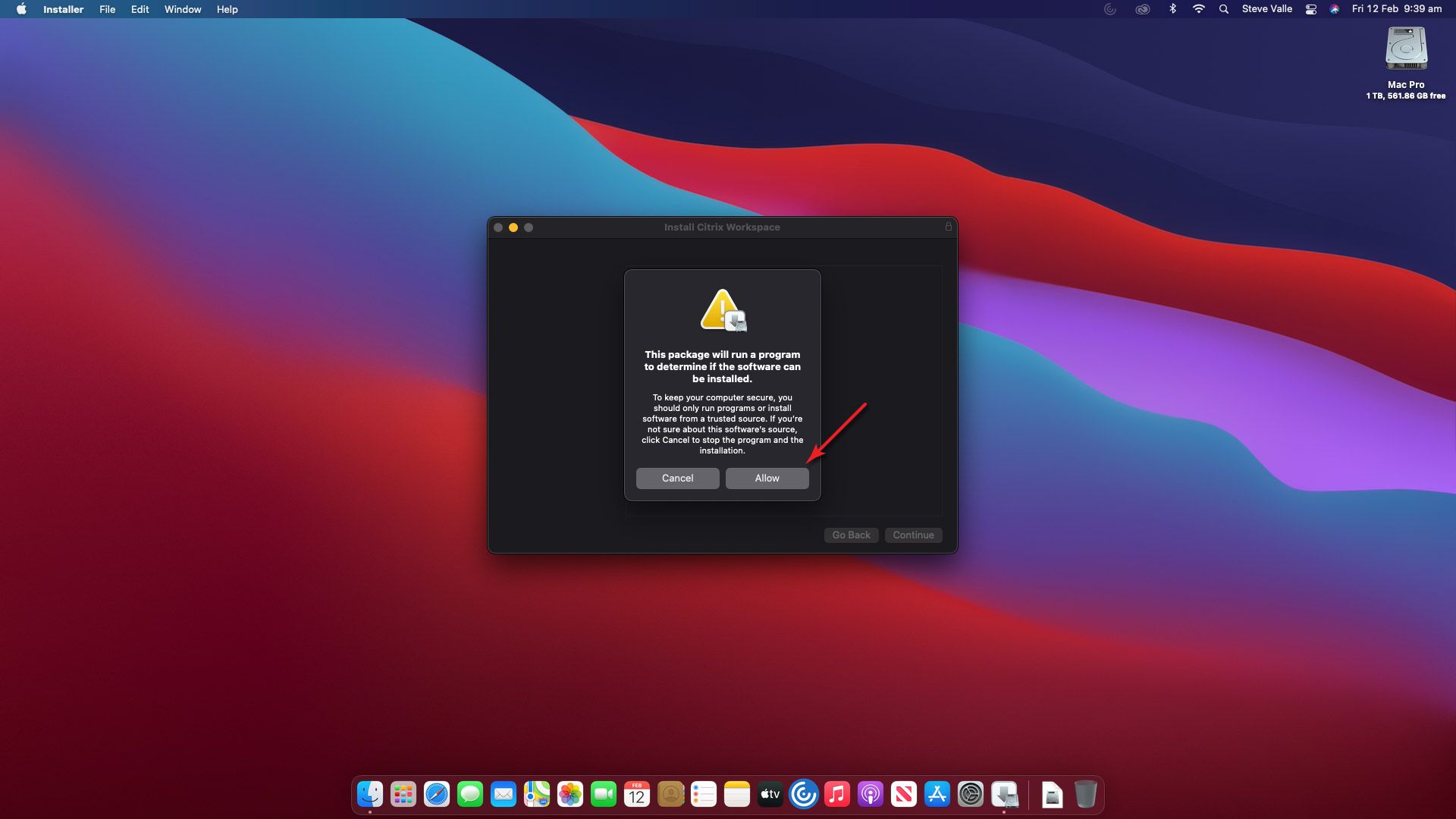 Citrix Install Guide (macOS) 图片的Citrix安装在macOS强调步骤7