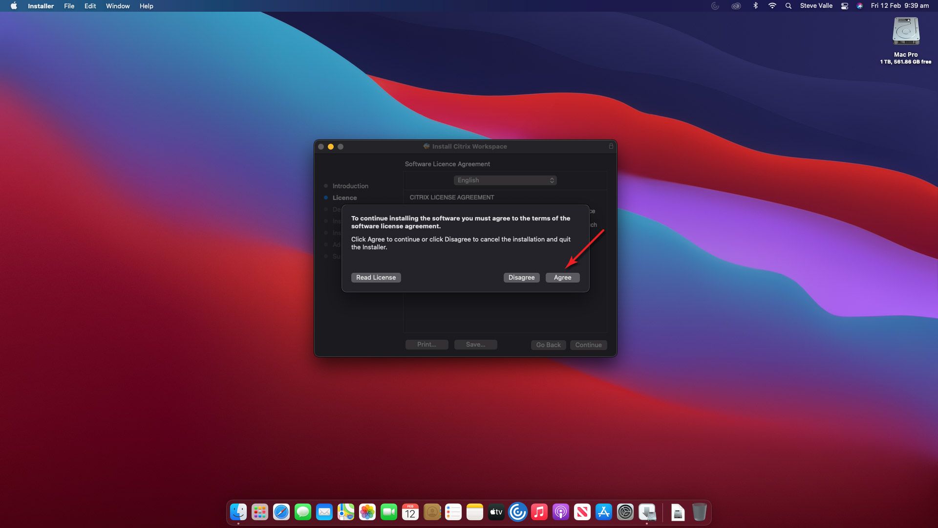 Citrix Install Guide (macOS) 图片的Citrix安装在macOS强调第十步