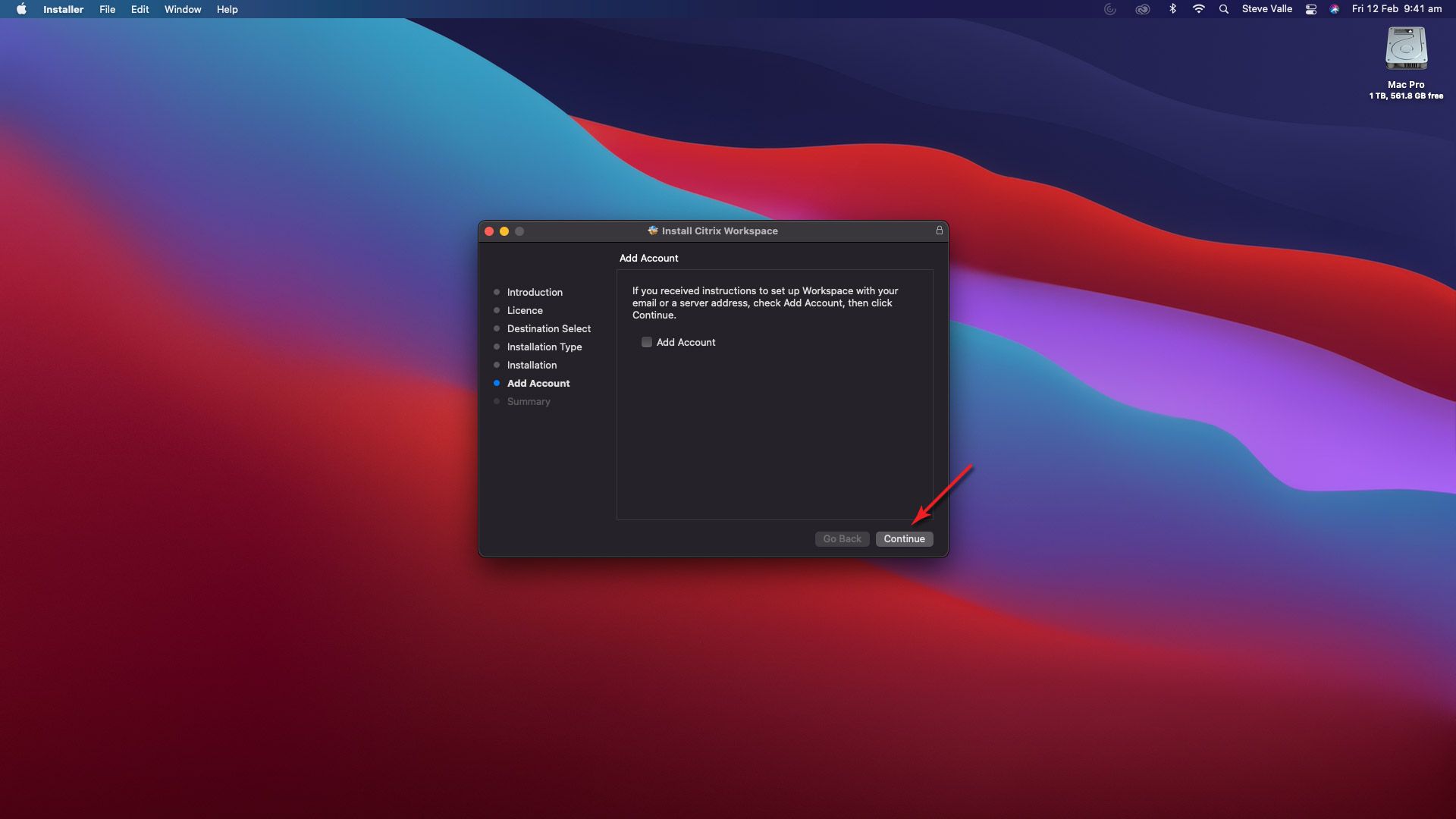 Citrix Install Guide (macOS) 图片的Citrix安装在macOS强调步骤13
