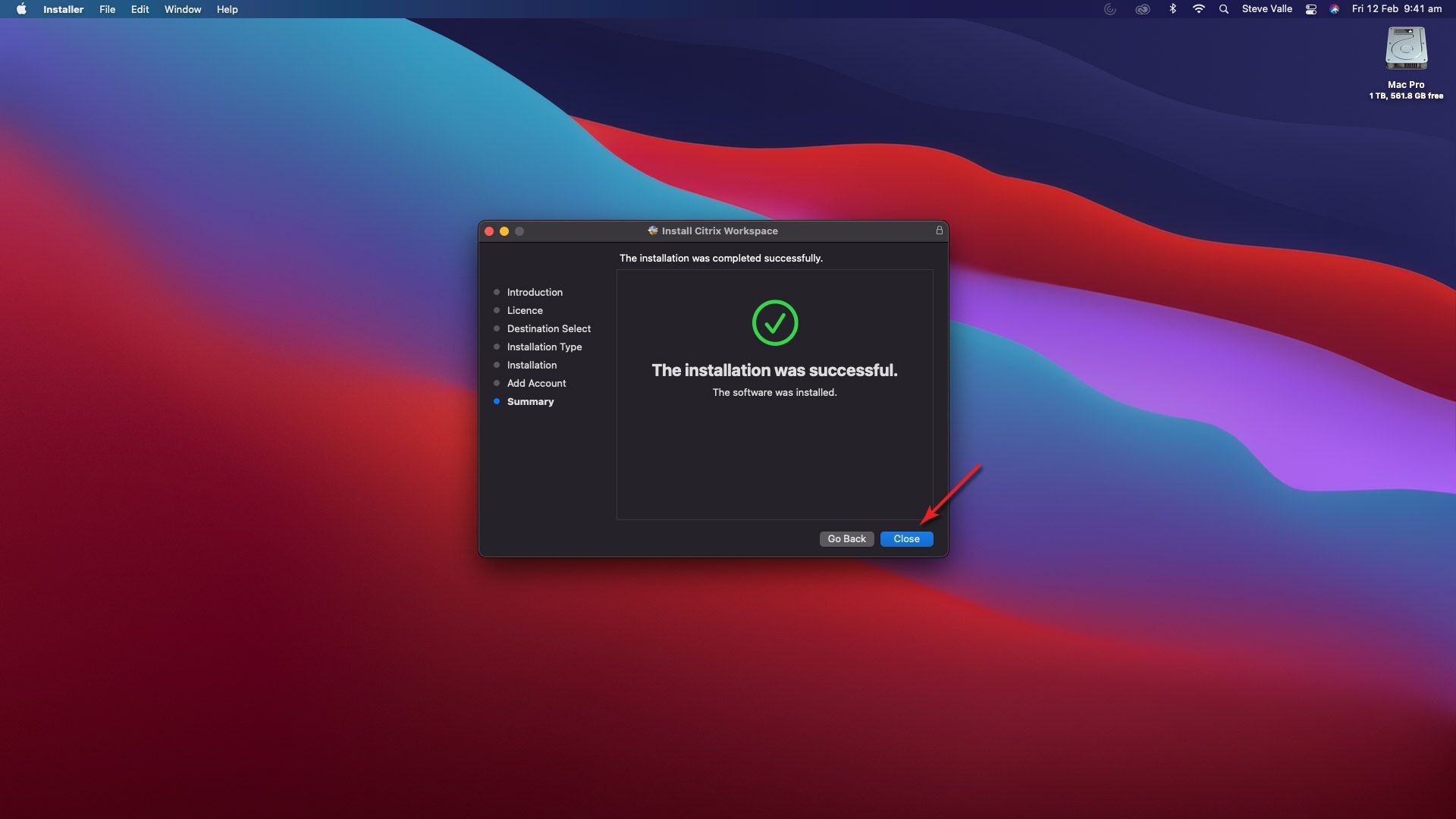 Citrix Install Guide (macOS) 图片的Citrix安装在macOS强调步骤14