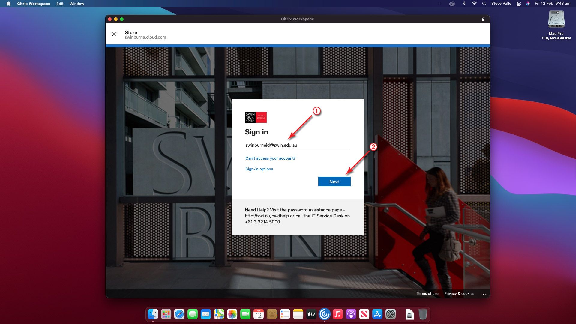 Citrix Install Guide (macOS) 图片的Citrix安装在macOS强调步骤17