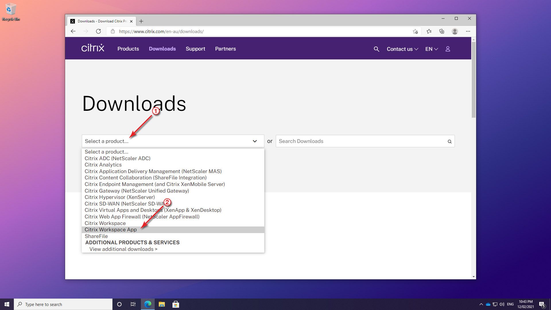 Citrix Install Guide (Windows 10) 图片Citrix安装在Windows上10突出过程中步骤2