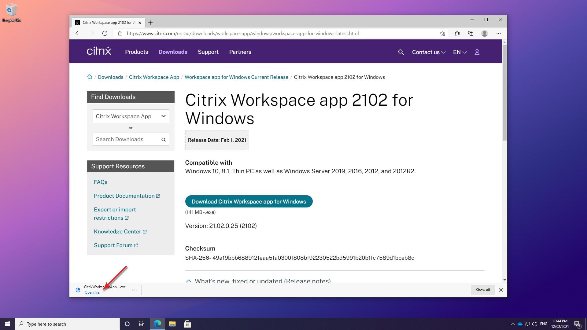 Citrix Install Guide (Windows 10) 图片Citrix安装在Windows上10强调步骤5