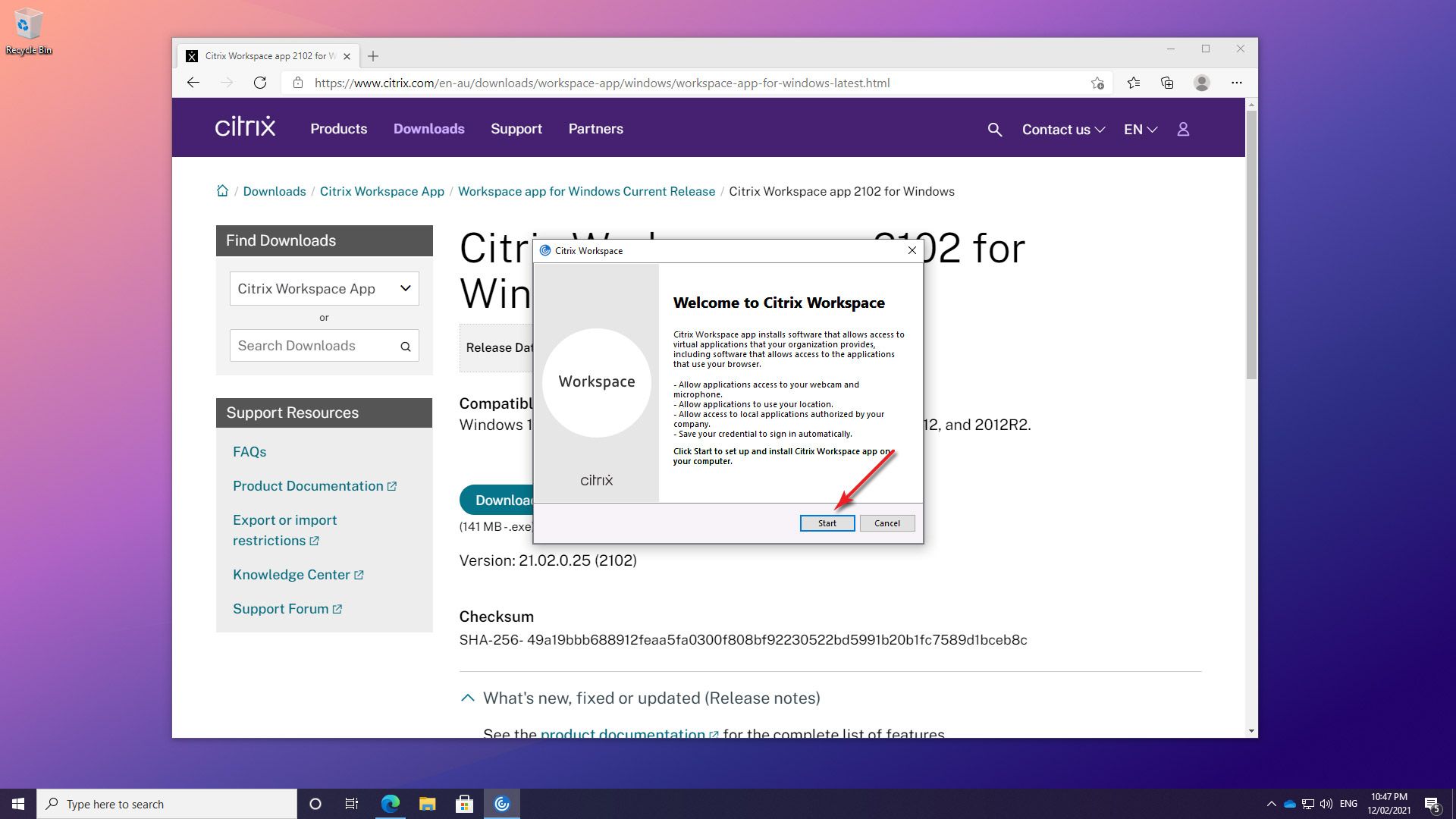 Citrix Install Guide (Windows 10) 图片Citrix安装在Windows上10强调步骤7