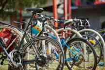 自行车安全锁在Hawthorn校园自行车停车场