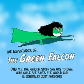绿色猎鹰超级英雄”在空中飞行