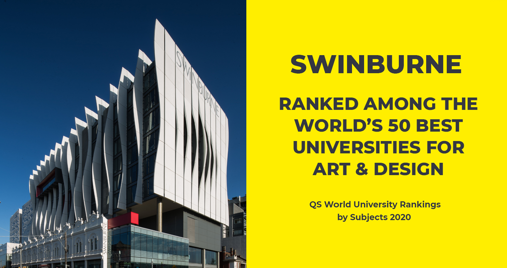 斯威本大学在QS世界大学2020年学科排名中的表现